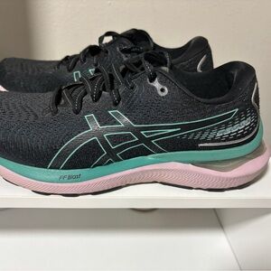 ASICS Women's Athletic Shoes - Black, Teal, and Pink
